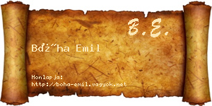 Bóha Emil névjegykártya
